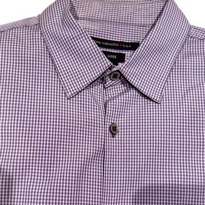 John Varvatos Luxe Men's Purple Gingham Shirt